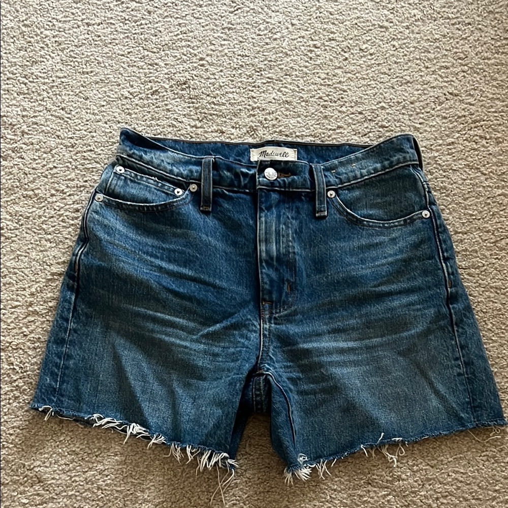 Madewell Dark Blue Denim Cutoff Shorts